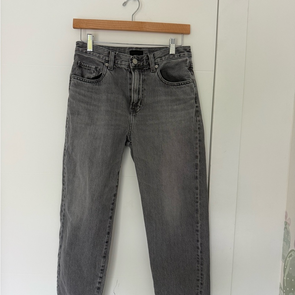Uniqlo Women's Straight Leg Charcoal Jeans